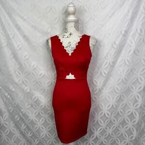 5 for $25| Soprano Sleeveless Cut Out Red Bodycon Dress Size XS NWOT